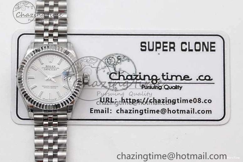 MiroTime 0103 Lady DateJust 28 SS TWF 1:1 Best Edition 904L Steel Silver Dial on President Bracelet NH Stylish 2178